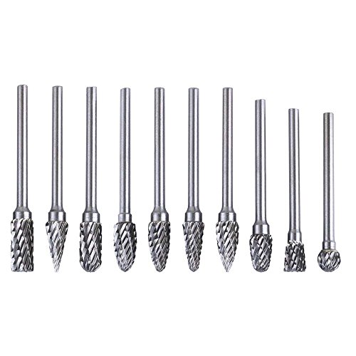 Tungsten Carbide Rotary Burr Set,1set Of 10 Wood Carving Drill Bit...