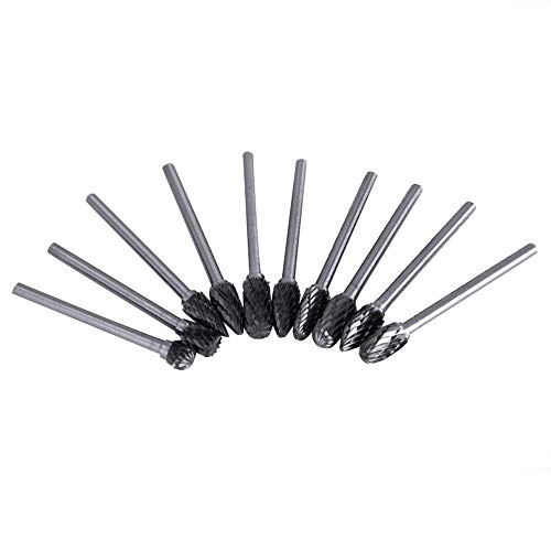Tungsten Carbide Rotary Burr Set,1set Of 10 Wood Carving Drill Bit...
