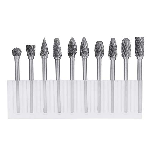 Tungsten Carbide Rotary Burr Set,1set Of 10 Wood Carving Drill Bit...