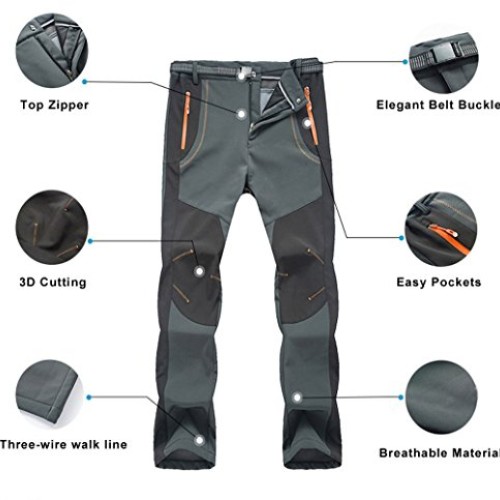 TBMPOY Mens Lightweight Winter Windproof Fleece Lined Snow Ski Pa...