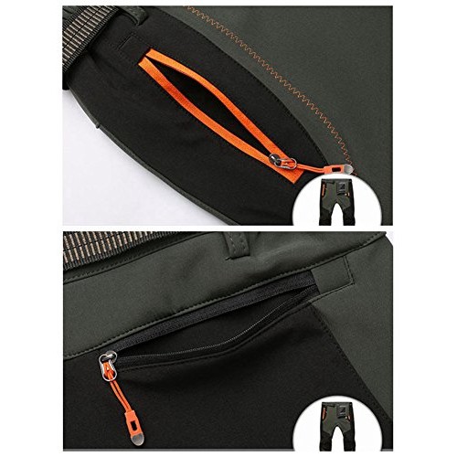 TBMPOY Mens Quick Dry Belted Waterproof Softshell Fleece Ski Pant...