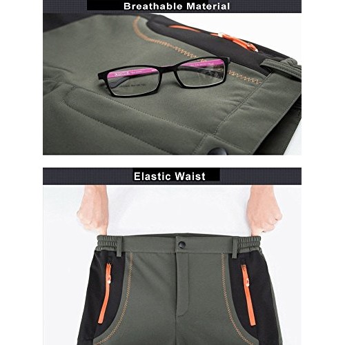 TBMPOY Mens Quick Dry Belted Waterproof Softshell Fleece Ski Pant...