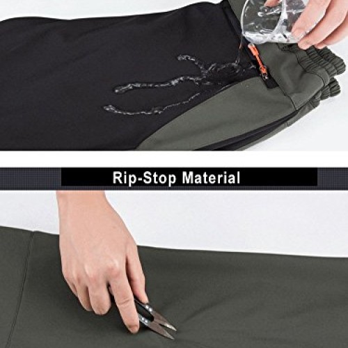 TBMPOY Mens Quick Dry Belted Waterproof Softshell Fleece Ski Pant...