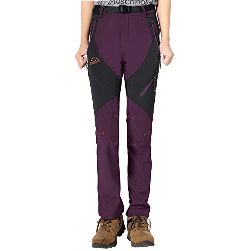 TBMPOY Womens Windproof Waterproof Snow Pants Outdoor Hiking Flee...