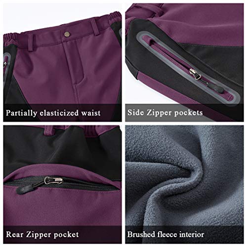TBMPOY Womens Windproof Waterproof Snow Pants Outdoor Hiking Flee...