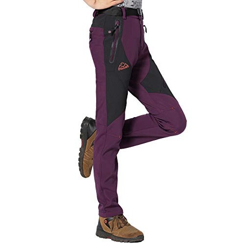 TBMPOY Womens Windproof Waterproof Snow Pants Outdoor Hiking Flee...