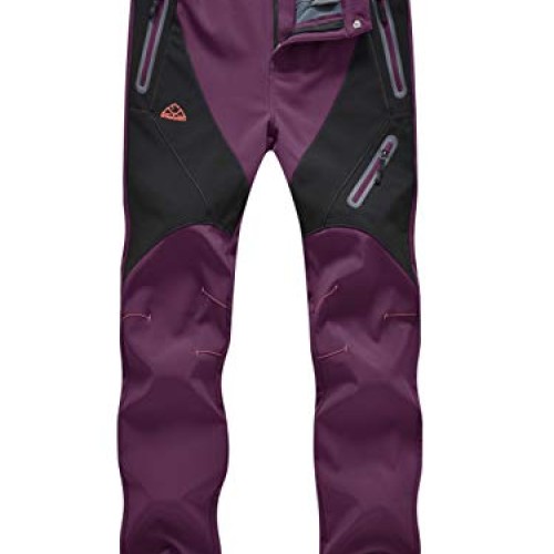 TBMPOY Womens Windproof Waterproof Snow Pants Outdoor Hiking Flee...