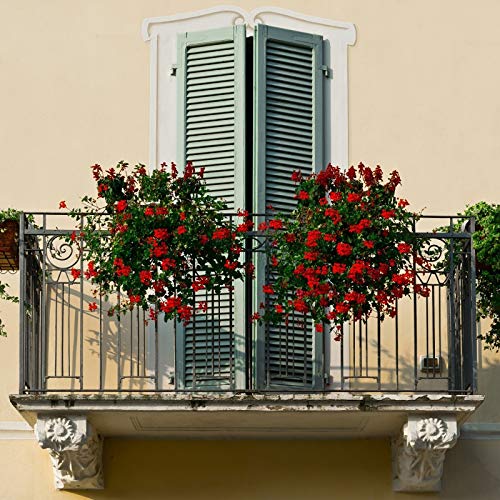 4 Pack Round Hanging Railing Planters Iron Art Hanging Baskets Flo...