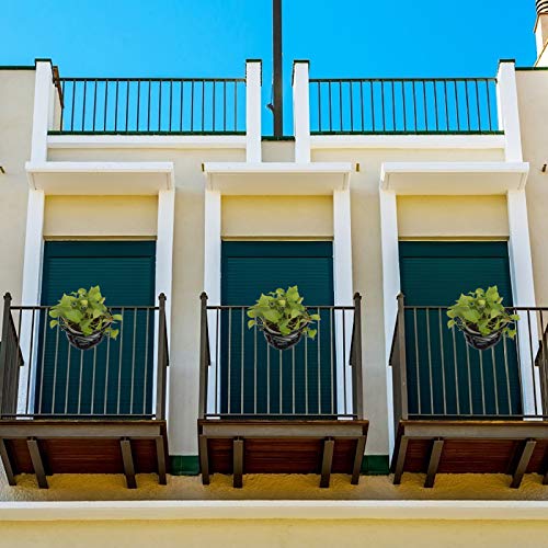 4 Pack Round Hanging Railing Planters Iron Art Hanging Baskets Flo...