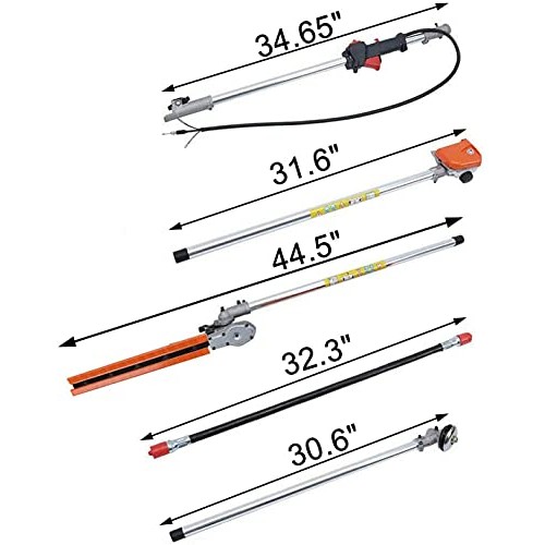 Brush Cutter 52CC 5 in 1 Petrol Hedge Trimmer Gas Powered Chainsaw...