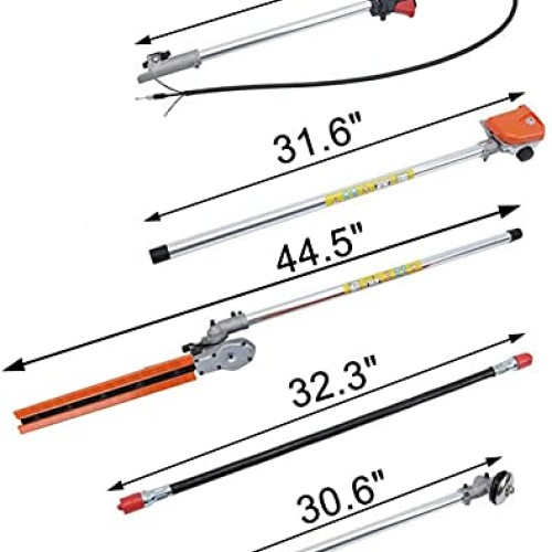 Brush Cutter 52CC 5 in 1 Petrol Hedge Trimmer Gas Powered Chainsaw...
