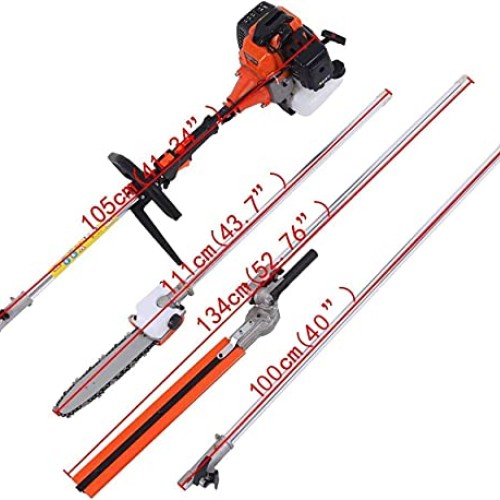 Brush Cutter 52CC 5 in 1 Petrol Hedge Trimmer Gas Powered Chainsaw...