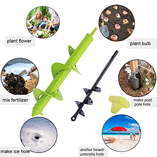Auger Drill Bit 1.6x9inch & 3x12inch Garden Plant Flower Bulb Auge...