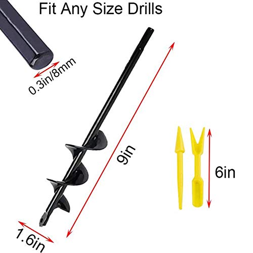 Auger Drill Bit for Planting,1.6X 9 inch Garden Auger, Bulb Auger,...