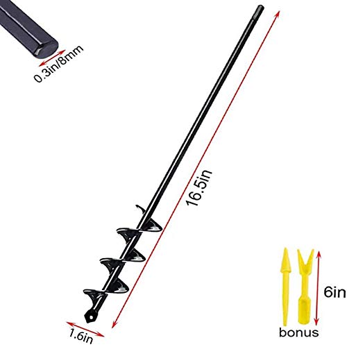 Auger Drill Bit for Planting 1.6x16.5inch Extended Length Garden A...