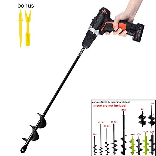 Auger Drill Bit for Planting 1.6x16.5inch Extended Length Garden A...