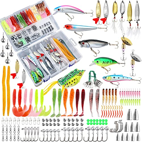 TCMBY 327PCS Fishing Lures Tackle Bait Kit Set for Freshwater Fish...