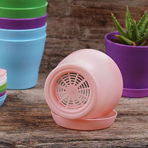 TDHDIKE 10 Pcs Plastic Planters Indoor Flower Plant Pots, Mini Flo...