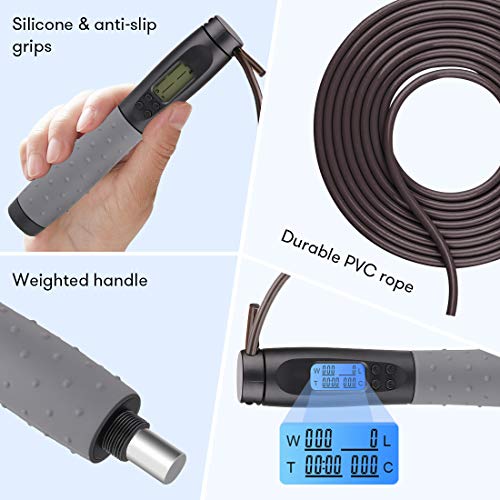 Te-Rich Jump Rope, Weighted Jump Rope for Fitness, Skipping Rope w...