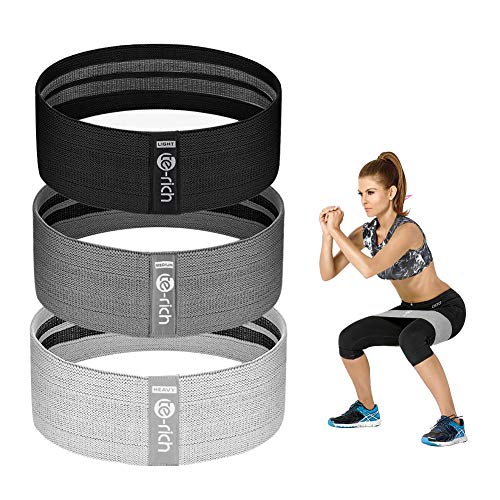 Te-Rich Resistance Bands for Legs and Butt, Fabric Workout Loop Ba...