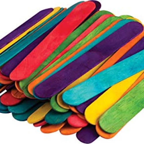 STEM Basics: Multicolor Jumbo Craft Sticks - 200 Count