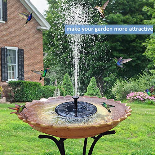 Solar Fountain Pump, Teamyo 6 Spray Patterns Solar Powered Bird Ba...
