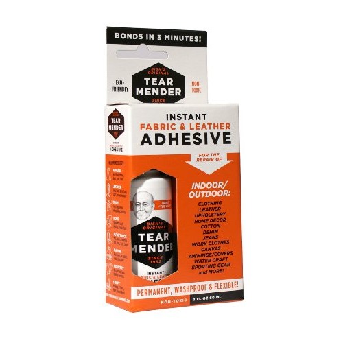 Tear Mender Instant Fabric and Leather Adhesive, 2 oz Bottle-Carde...