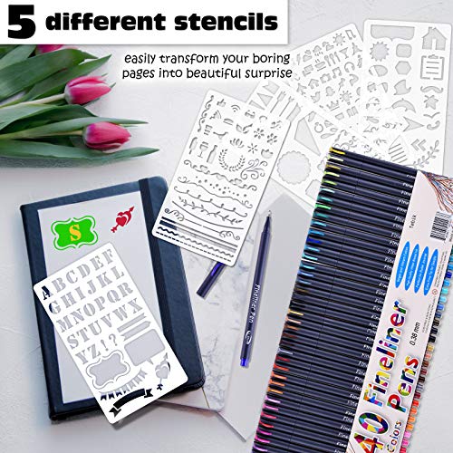 Tebik 45 Pack Journal Planner Pens Colored Pens, 40 Assorted Color...