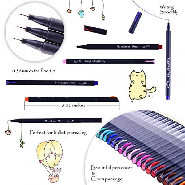 Tebik 45 Pack Journal Planner Pens Colored Pens, 40 Assorted Color...