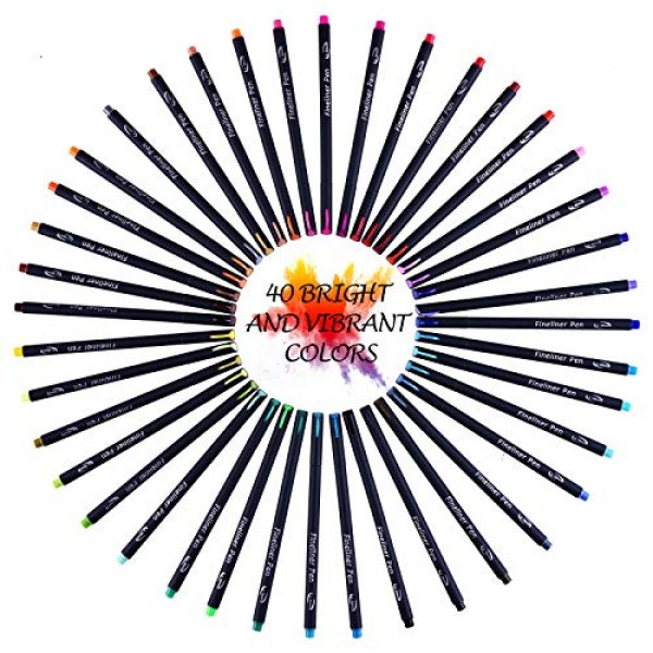 Tebik 45 Pack Journal Planner Pens Colored Pens, 40 Assorted Color...