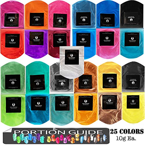 Mica Powder for Epoxy Set– 250g 10g Ea. 25 Colours TECHAROOZ 2 T...