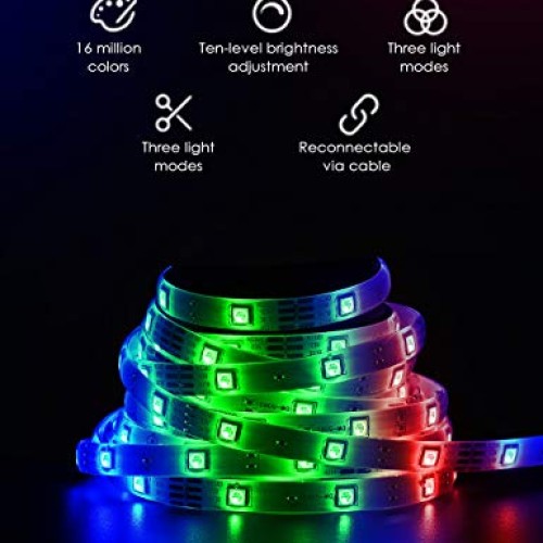 LED Strip Lights,16.4ft Light Strip with 150 led Lights for Room,T...