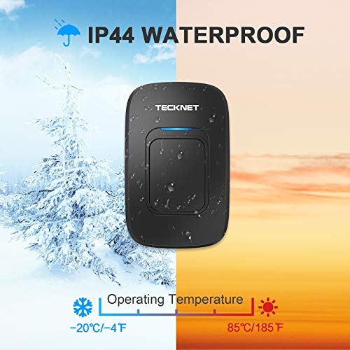 Wireless Doorbell, TeckNet Waterproof Wireless Door Bell Chime Kit...
