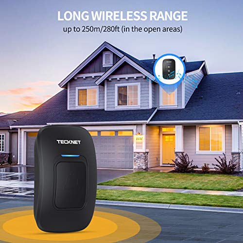 Wireless Doorbell, TeckNet Waterproof Wireless Door Bell Chime Kit...