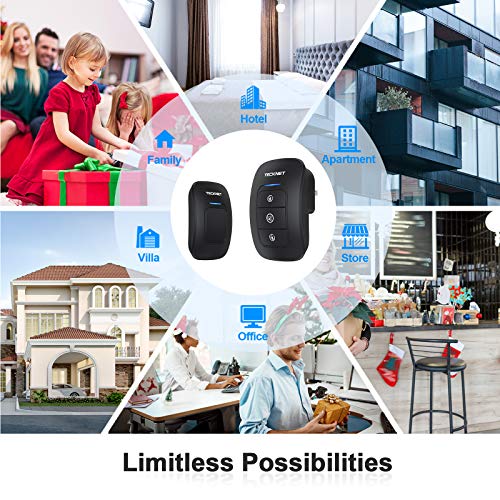 Wireless Doorbell, TeckNet Waterproof Wireless Door Bell Chime Kit...
