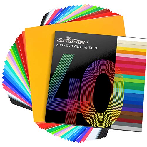 TECKWRAP Permanent Adhesive Vinyl Sheets 12 x 12 40 Sheets/Pack ...