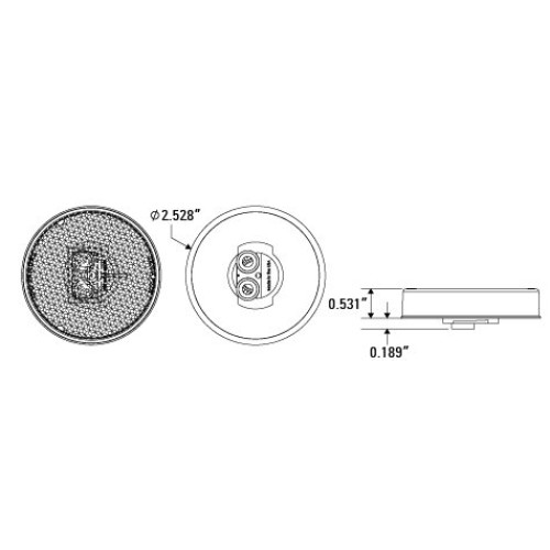 Pair of LED 2.5 Round Red Clearance/Side Marker Lights with Gromm...