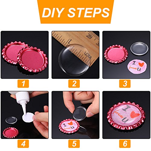 TecUnite 100 Pieces Flattened Bottle Caps in Double Sides Printed ...