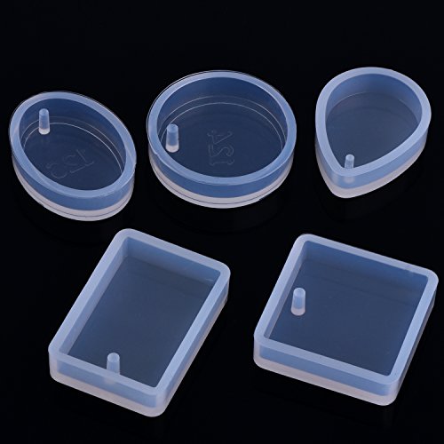 TecUnite 15 Pieces Resin Molds Silicone Pendant Mould for Jeweller...