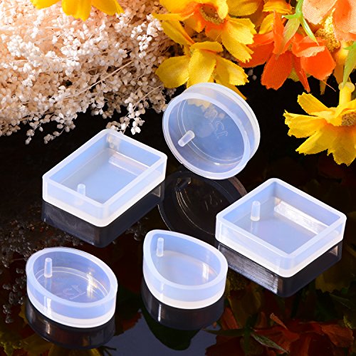 TecUnite 15 Pieces Resin Molds Silicone Pendant Mould for Jeweller...
