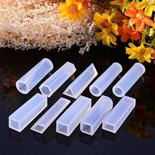 TecUnite 15 Pieces Resin Molds Silicone Pendant Mould for Jeweller...