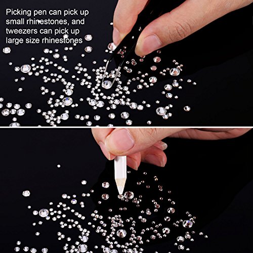 TecUnite 2000 Pieces Flat Back Gems Round Crystal Rhinestones 6 Si...