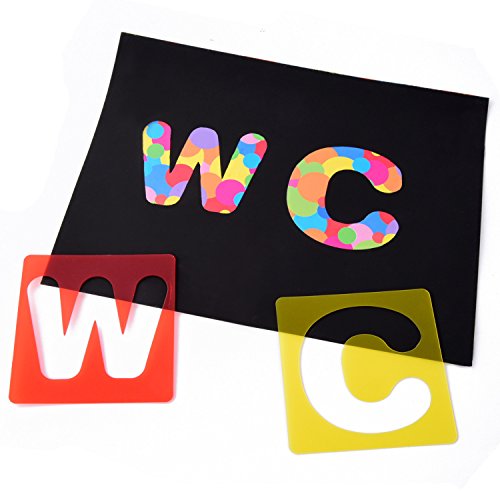 TecUnite 26 Pieces Alphabet Stencils Set Plastic Letter Stencils f...