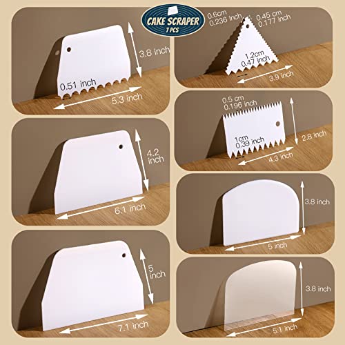 Teenitor Cake Scraper Cake Smoother, 7 Pcs Dough Scraper Bowl Scra...