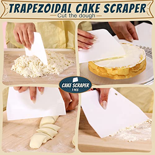 Teenitor Cake Scraper Cake Smoother, 7 Pcs Dough Scraper Bowl Scra...