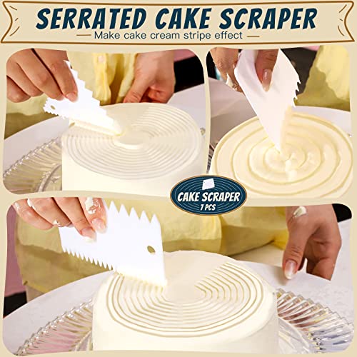 Teenitor Cake Scraper Cake Smoother, 7 Pcs Dough Scraper Bowl Scra...