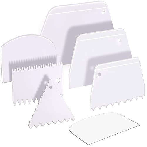 Teenitor Cake Scraper Cake Smoother, 7 Pcs Dough Scraper Bowl Scra...