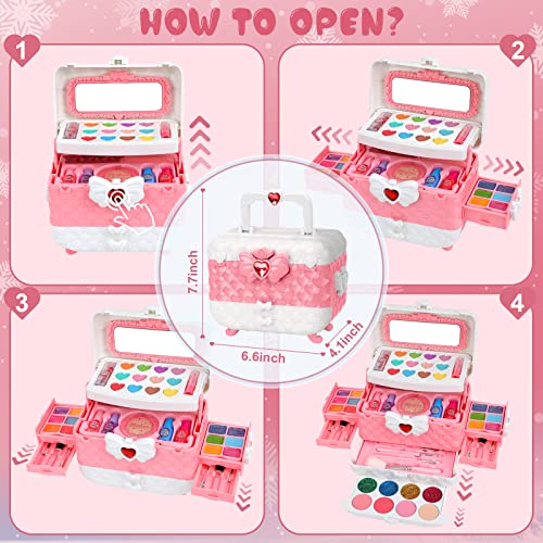Kids Makeup Kit for Girl Toys, 60PCS Teensymic Toys for Girls Real...