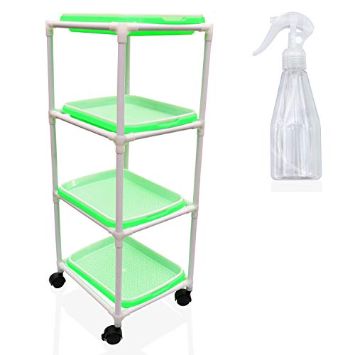 Tefson Living Seed Sprouter Trays 4-Tier Stand Comes with 4 Sheets...
