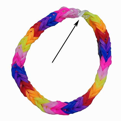 Tegg Loom Band Clips 200 PCS Clear Plastic S Clips Rubber Band Cli...